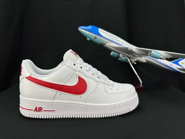 AIR FΟRCE 1 Double Swoosh White/Red