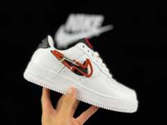 AIR FΟRCE 1 Low White/Black/Red Hiking Buckle