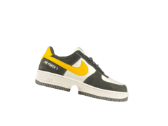 AIR FΟRCE 1 Low Black/White/Yellow Swoosh