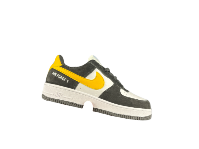 AIR FΟRCE 1 Low Black/White/Yellow Swoosh