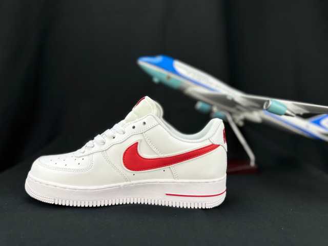 AIR FΟRCE 1 Double Swoosh White/Red