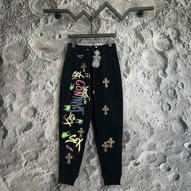 Chrοme Heαrts Black Sweat Pants