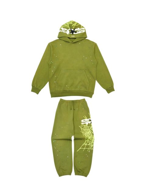 1:1 quality version Hood Spiderweb Print Washed Version Hoodie & Pants Set 2 colors