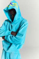 1:1 quality version Hood Spiderweb Print Washed Version Hoodie & Pants Set 2 colors