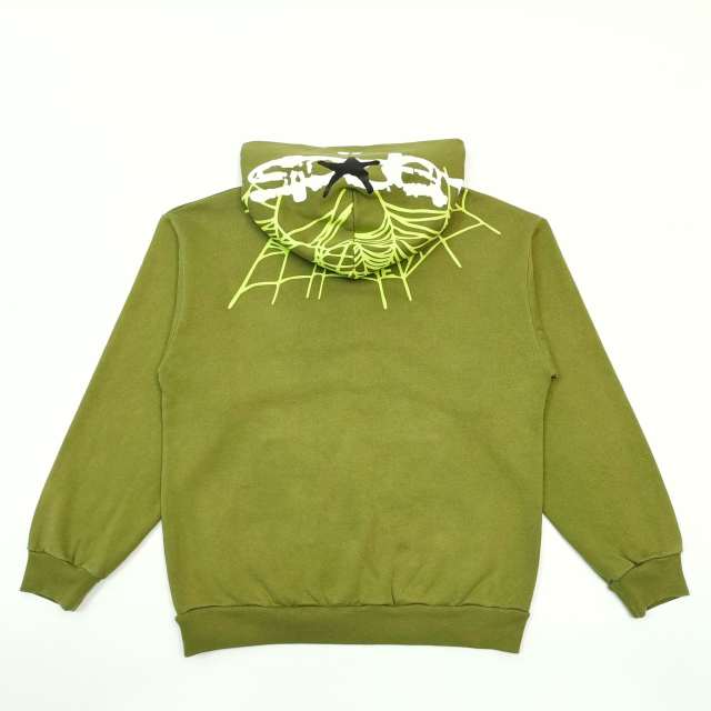 1:1 quality version Hood Spiderweb Print Washed Version Hoodie & Pants Set 2 colors