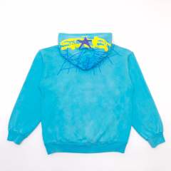 1:1 quality version Hood Spiderweb Print Washed Version Hoodie & Pants Set 2 colors
