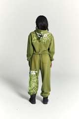 1:1 quality version Hood Spiderweb Print Washed Version Hoodie & Pants Set 2 colors