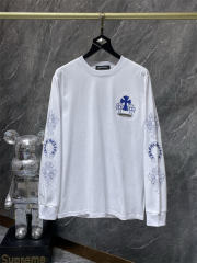 Chr0me Hearts Blue Crosses Long-Sleeve Blue T-Shirt