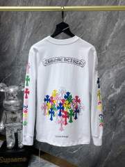 Chr0me Hearts Long-Sleeve Multi-Crosses Black White T-Shirt