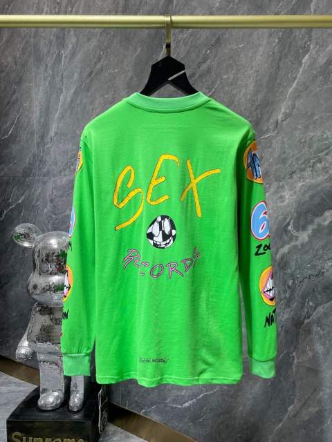 Chr0me Hearts SEX RECORD Long-Sleeve Green T-Shirt
