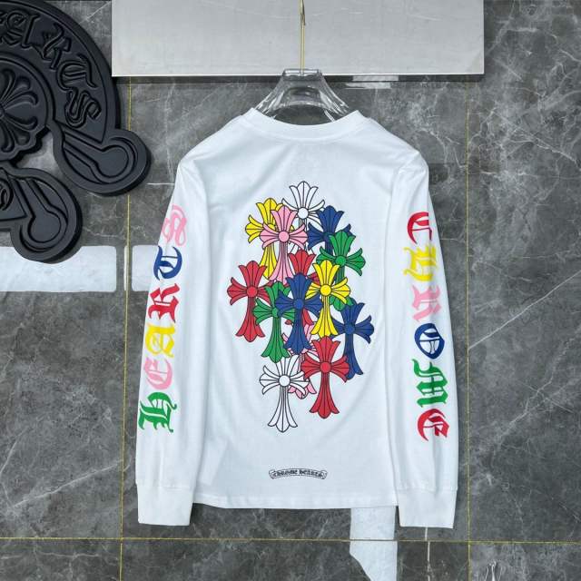 Chr0me Hearts CH Multi-Crosses Long-Sleeve T-Shirt Black White
