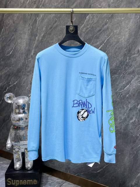 Chr0me Hearts BRAIN NEW Long-Sleeve Blue T-Shirt