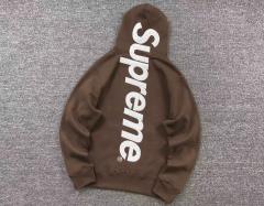 SUPREM* SATIN APPLIQUÉ APPLIQUE HOODED SWEATSHIRT HOODIE