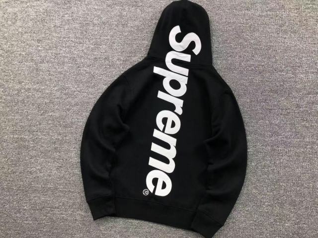 SUPREM* SATIN APPLIQUÉ APPLIQUE HOODED SWEATSHIRT HOODIE