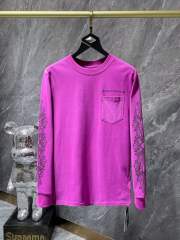 Chr0me Heart Web Lip Long-Sleeve Purplr T-Shirt