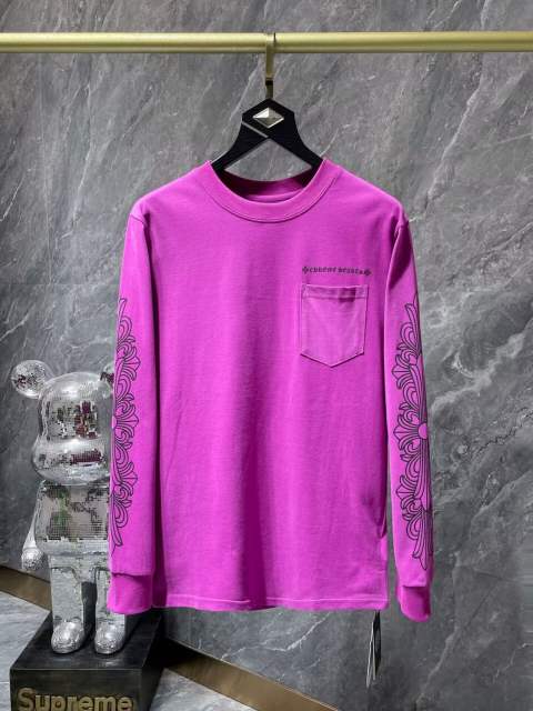 Chr0me Heart Web Lip Long-Sleeve Purplr T-Shirt