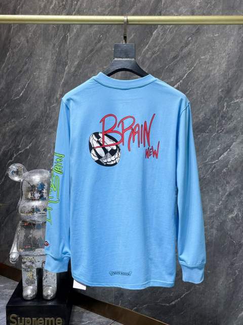 Chr0me Hearts BRAIN NEW Long-Sleeve Blue T-Shirt