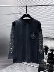 2023 Chr0me Hearts Long Sleeve T-Shirt with Classic Cross and Horseshoe Reps Black