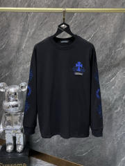 Chr0me Hearts Blue Crosses Long-Sleeve Blue T-Shirt