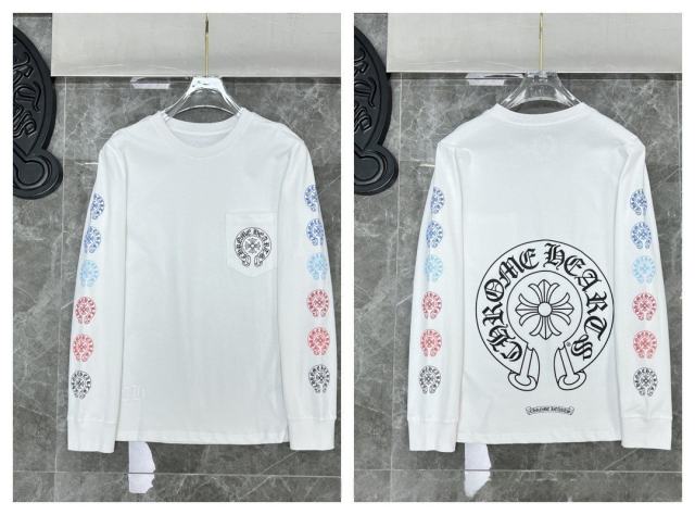 Chr0me Hearts Blue Crosses Long-Sleeve Blue T-Shirt
