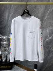 Chr0me Hearts Long-Sleeve Multi-Crosses Black White T-Shirt