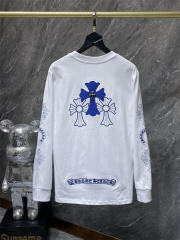 Chr0me Hearts Blue Crosses Long-Sleeve Blue T-Shirt