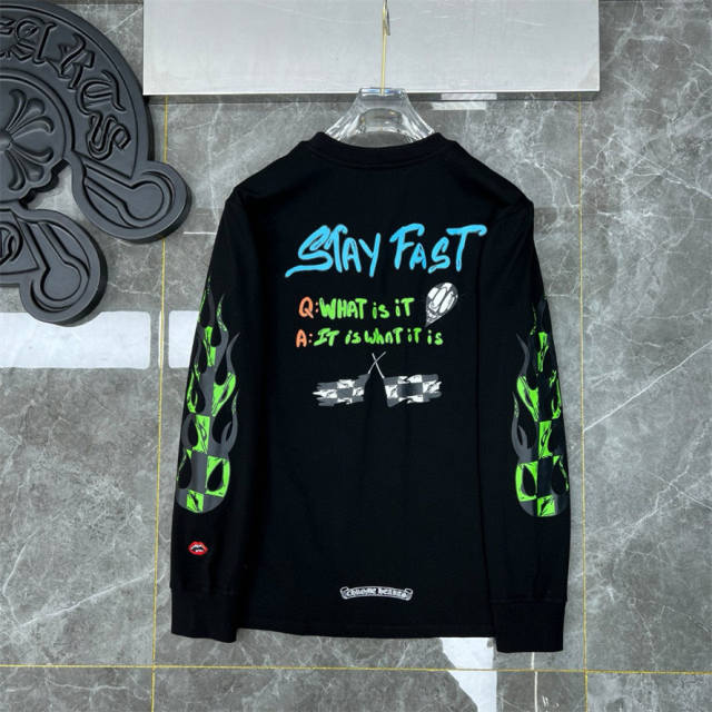 Chr0me Hearts STAY FAST Long-Sleeve Black T-Shirt