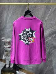 Chr0me Heart Web Lip Long-Sleeve Purplr T-Shirt