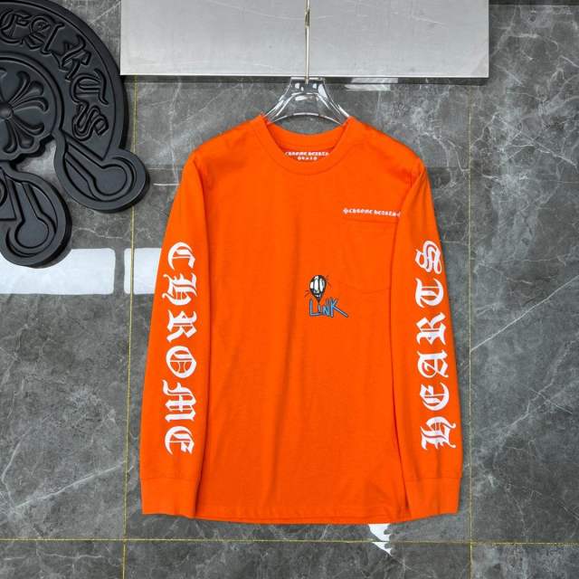 Chr0me Hearts SEX RECORD Long-Sleeve Orange T-Shirt