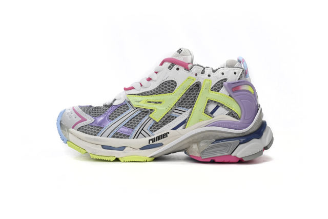 1:1 quality version B Runner Leather Free Grey Light Purple Neon Yellow White 677403W3RBP1745