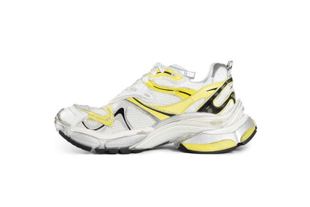 1:1 quality version B Runner 2.0 Sneaker in White, Yellow and Black Mesh and Polyurethane 779066W3RXP9710