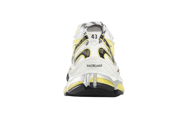 1:1 quality version B Runner 2.0 Sneaker in White, Yellow and Black Mesh and Polyurethane 779066W3RXP9710