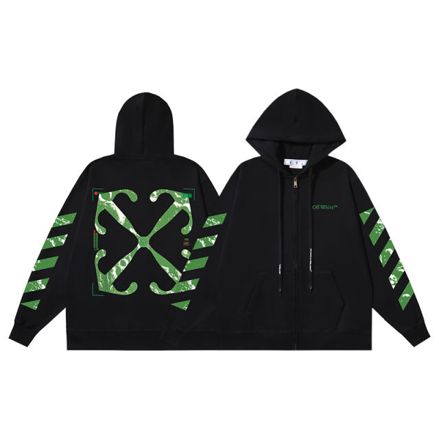 98_143 Off White Hoodie With Ziper