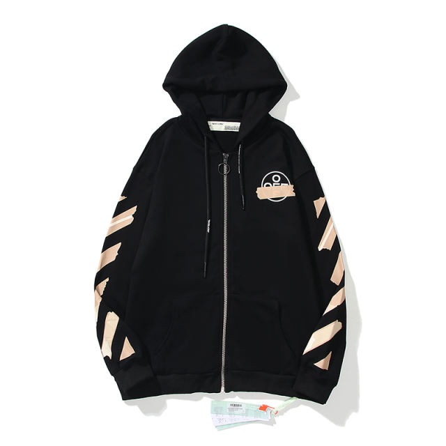 11_6016 Off White Hoodie With Ziper