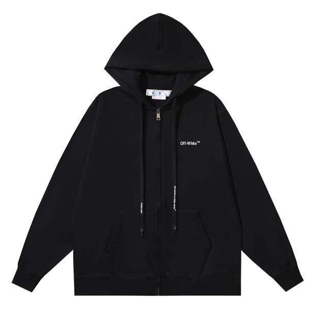 96_141 Off White Hoodie With Ziper