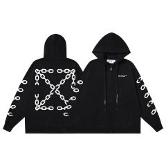 99_151 Off White Hoodie With Ziper