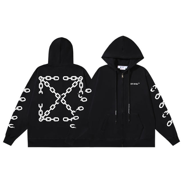 99_151 Off White Hoodie With Ziper