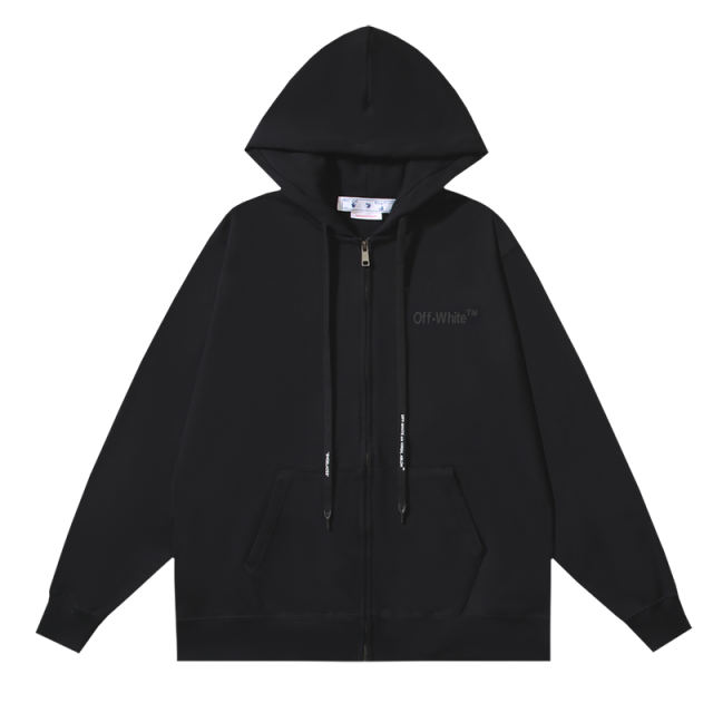 105_153 Off White Hoodie With Ziper