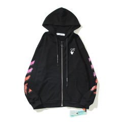 28_6018 Off White Hoodie With Ziper