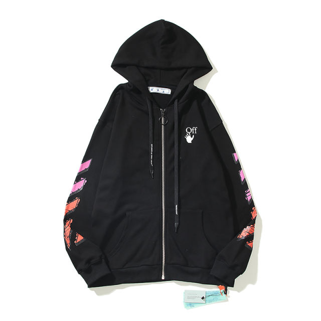 28_6018 Off White Hoodie With Ziper