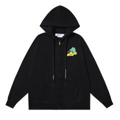 103_145 Off White Hoodie With Ziper