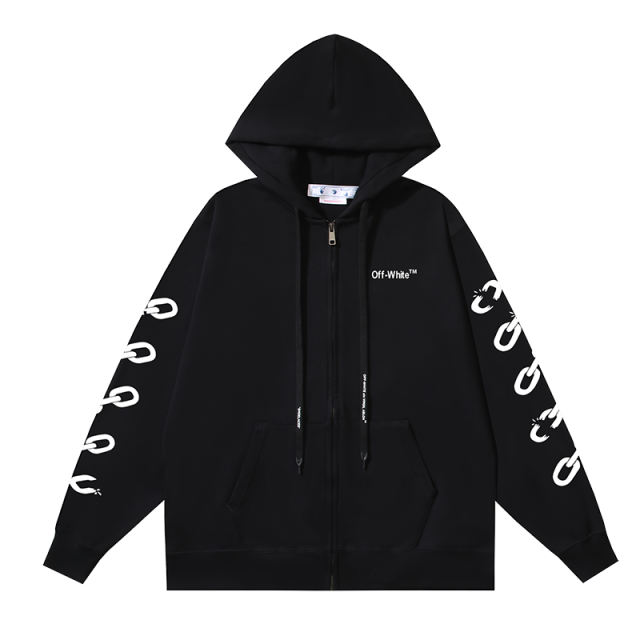 99_151 Off White Hoodie With Ziper