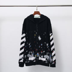 2_6005 Off White Hoodie With Ziper
