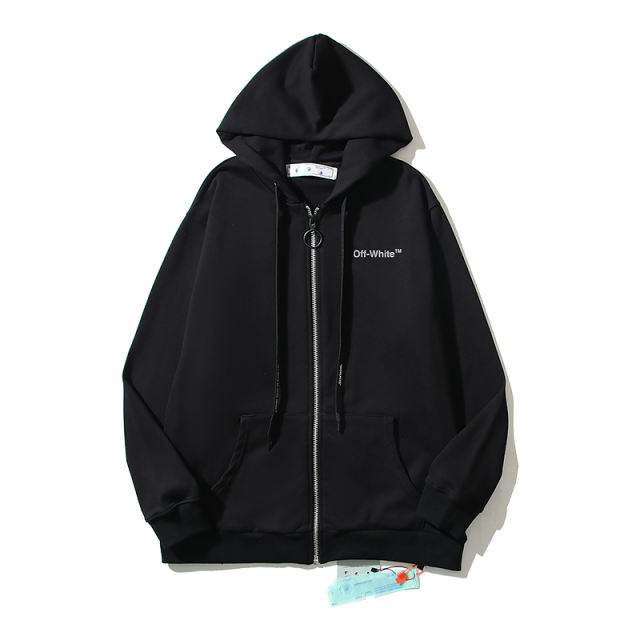 50_6019 Off White Hoodie With Ziper