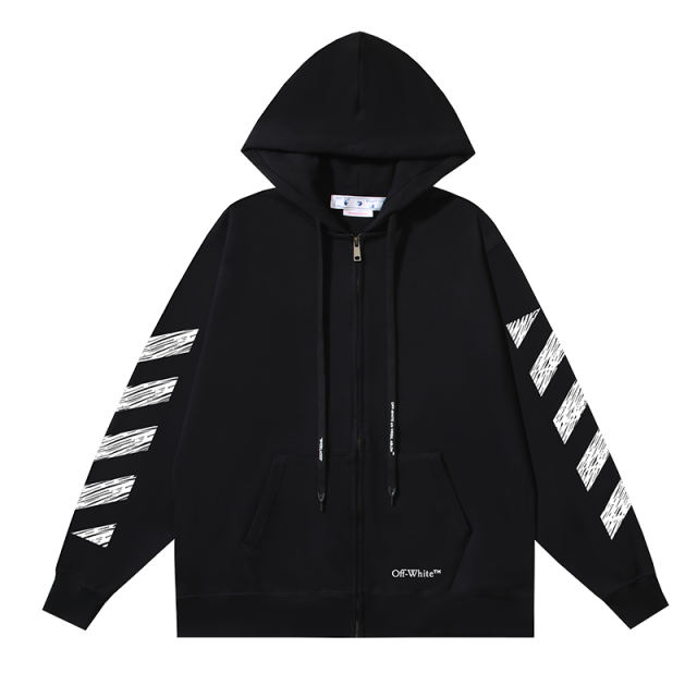 104_147 Off White Hoodie With Ziper
