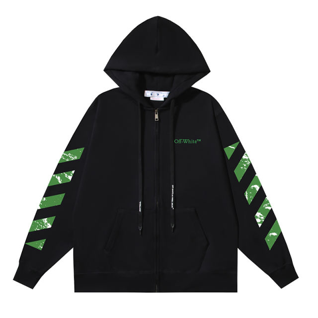 98_143 Off White Hoodie With Ziper