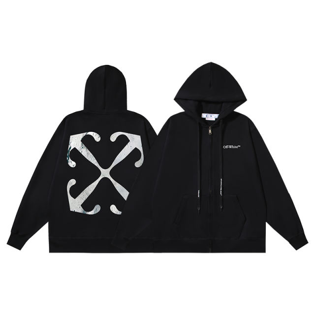 101_148 Off White Hoodie With Ziper