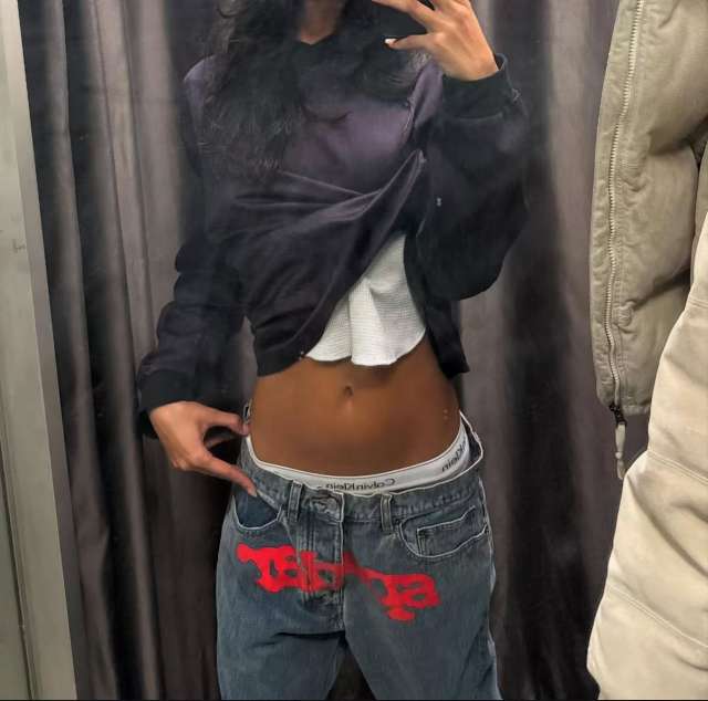 1:1 Quality  Letter Printed V3 Jeans 2 colors
