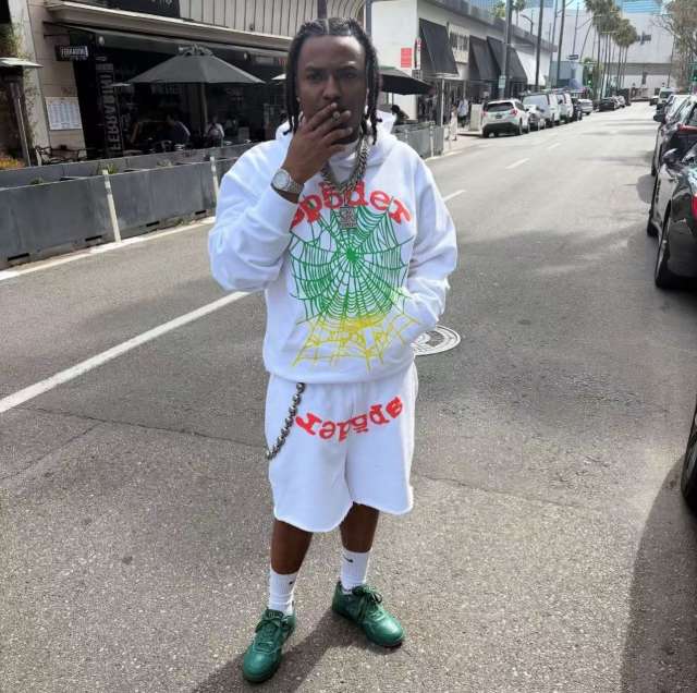 1:1 quality  Coral Red Monogrammed Hoodie & Shorts Set
