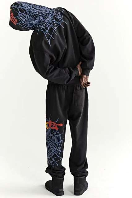 1:1 Top Quality  Web 555555 Hoodie Pants Black